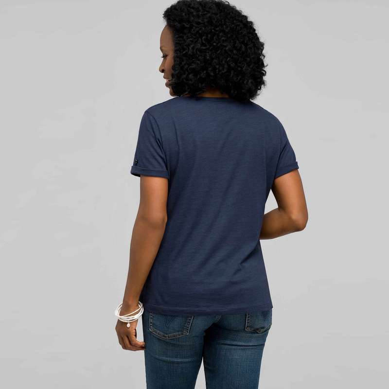 Scoop Neck Tee with Applique, Swiss Navy, large image number 1